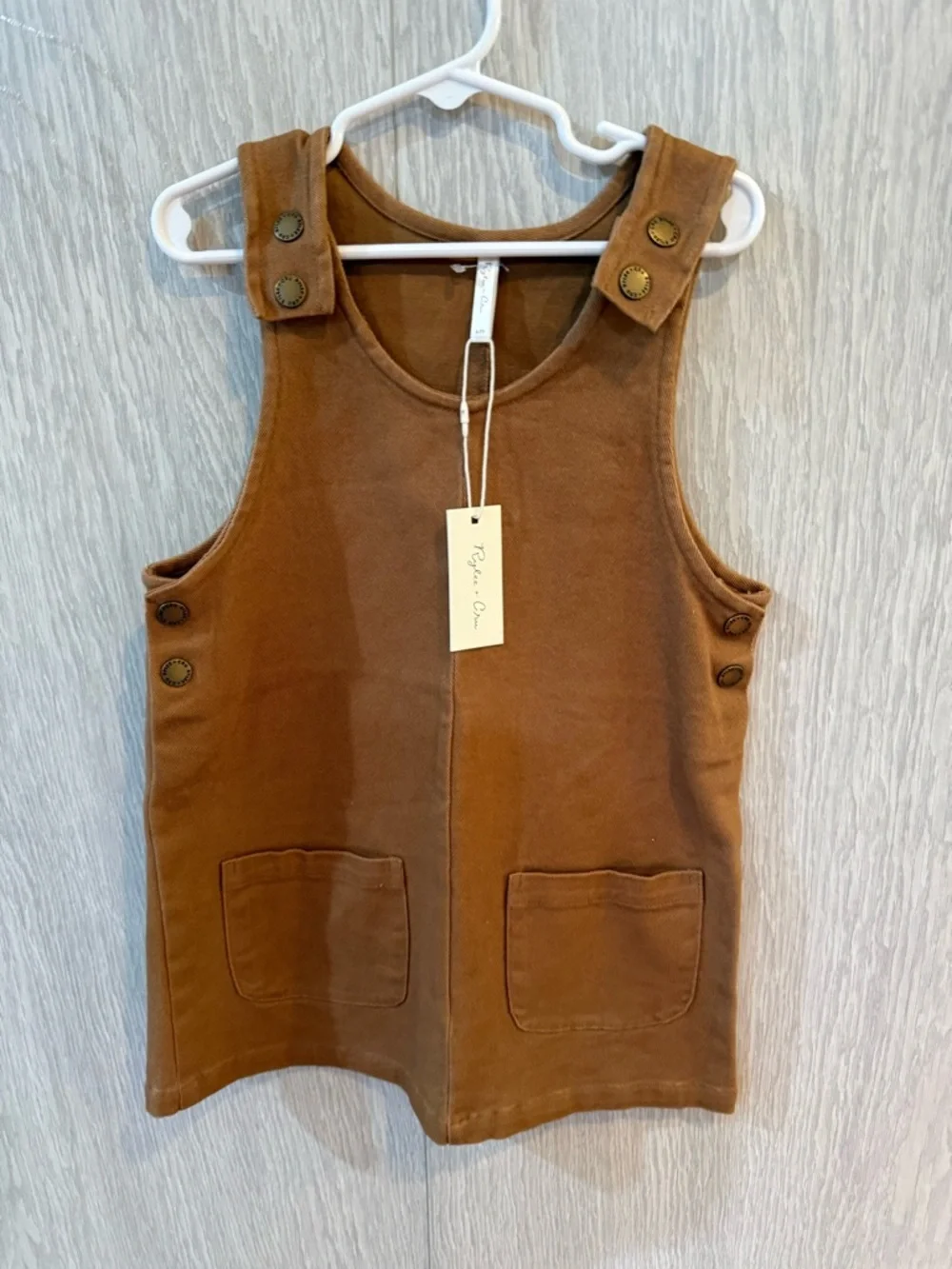 NWT Rylee & Cru Rust Odette Overall Pinafore Dress 6